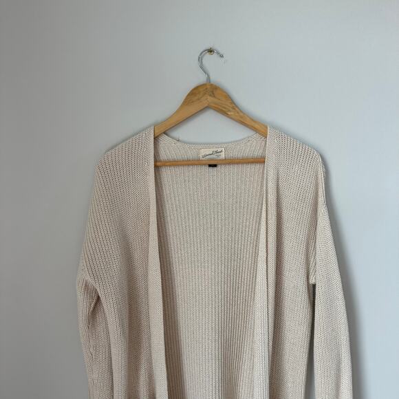 Universal Thread Knit Long Sleeve Open Front Cardigan Cream XS - Picture 3 of 8